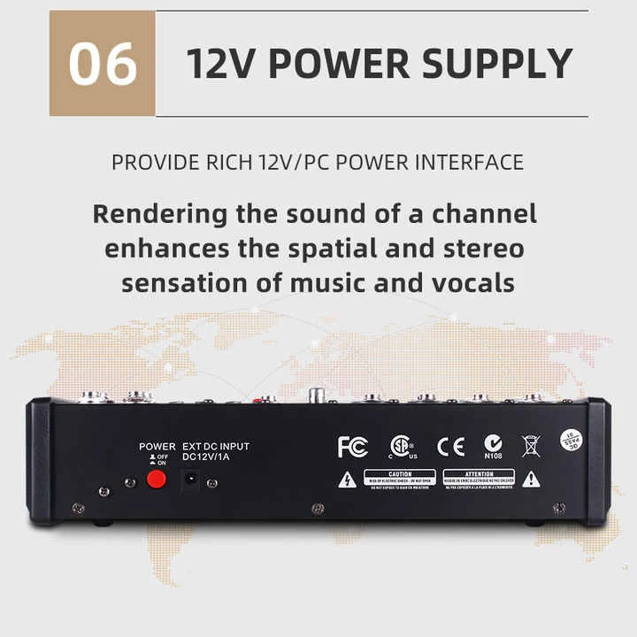 Audio Mixer 16 Channel Usb - Профессиональный 8-канальный DJ-микшер, консоль для микширования