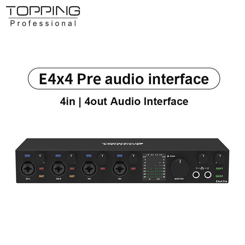 Audio Interface Usb 8 Channel - Аудиоинтерфейс TOPPING E4x4 Pre Professional для
