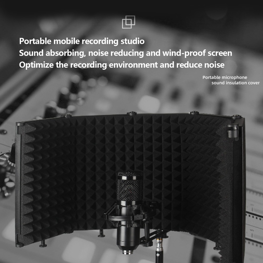 Vocal Booth Isolation Shield - 5-панельный складной звукоизоляционный экран для микрофона