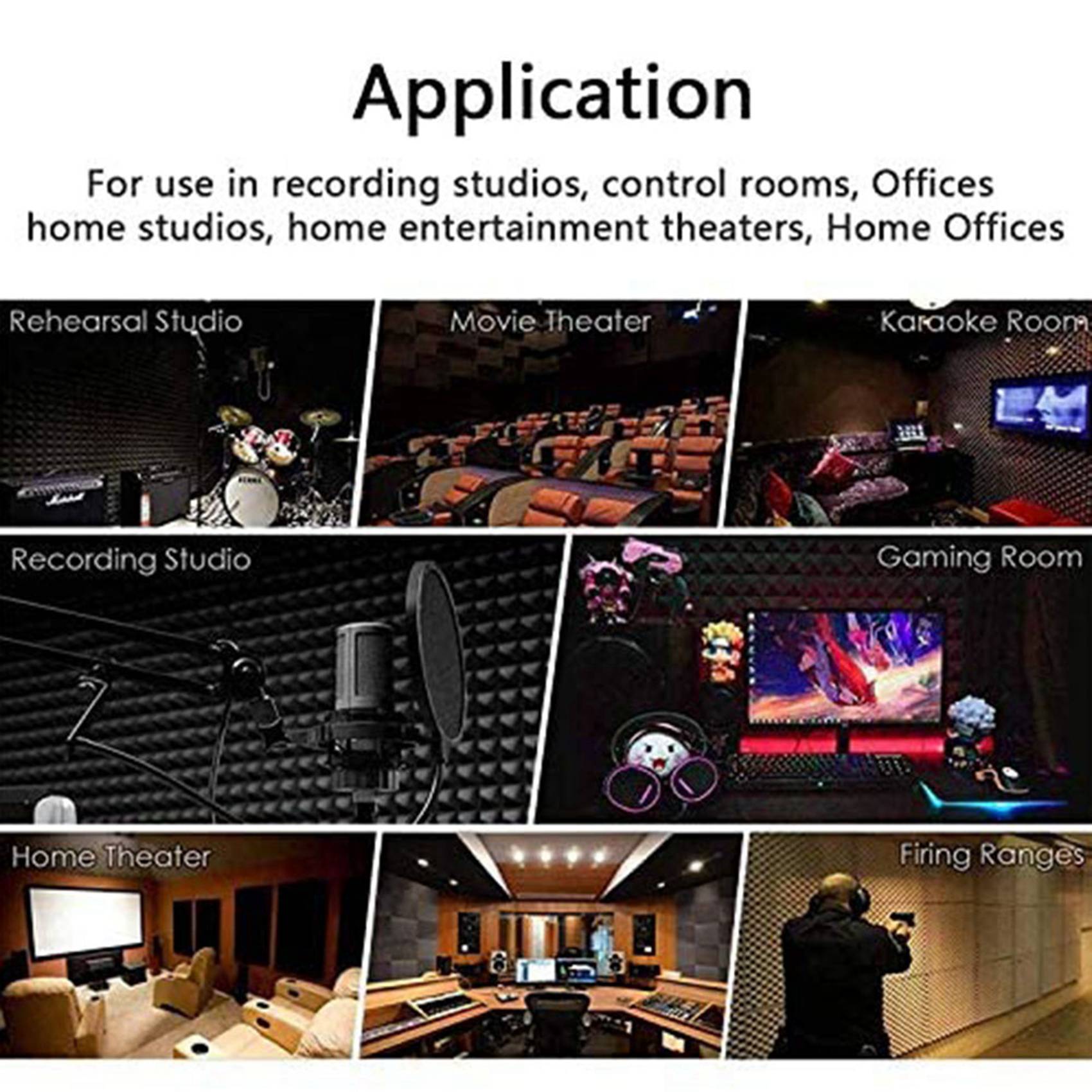 Acoustic Foam Panels Soundproof - 48 шт. акустическая пенопластовая доска, студийная