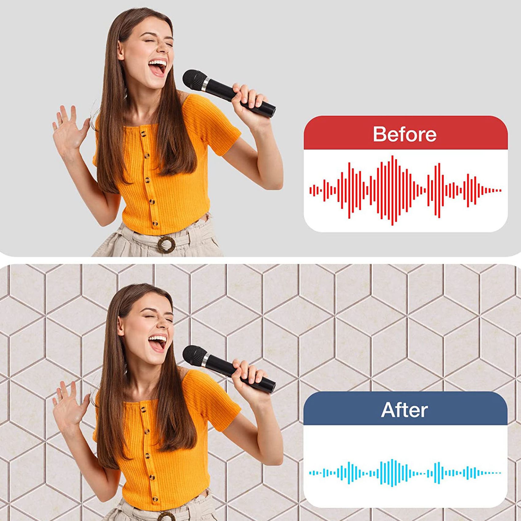 Acoustic Foam Panels Soundproof - AEF6-24 PACK Акустическая пена, самоклеящиеся звукоизоляционные