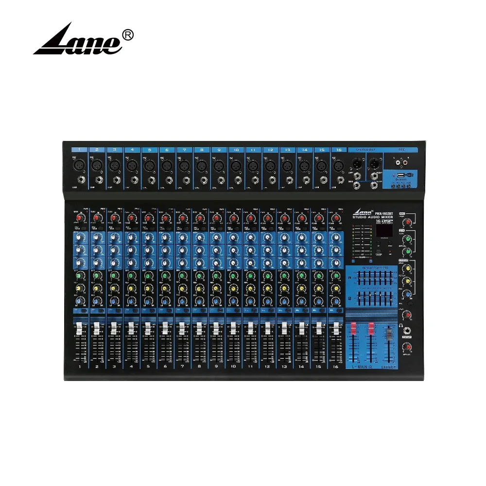 Audio Mixer 16 Channel Usb - Микшерный пульт Lane PMX-1602BT с новым
