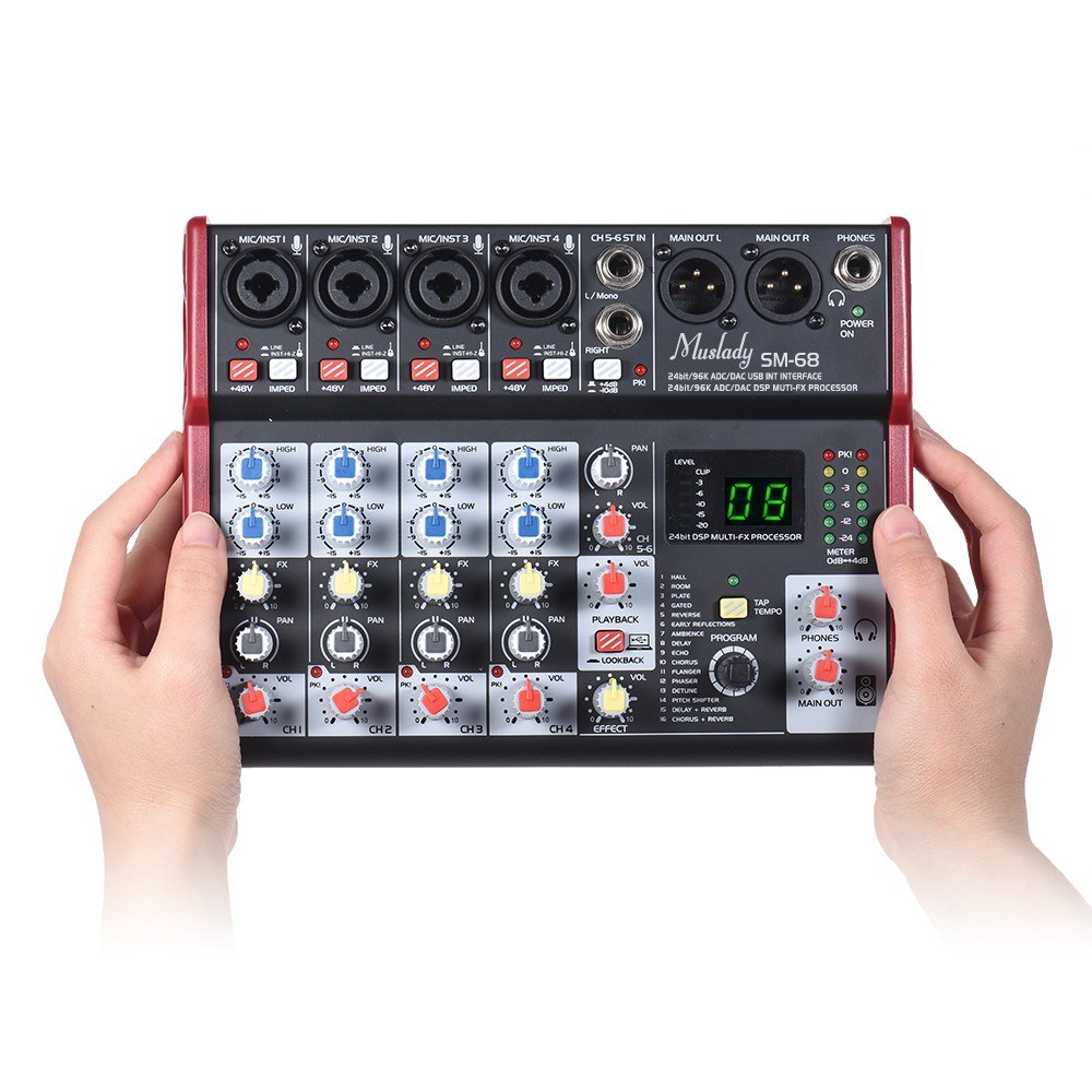 Портативный 6-канальный микшер – обзор и цена Audio Mixer 16 Channel Usb
