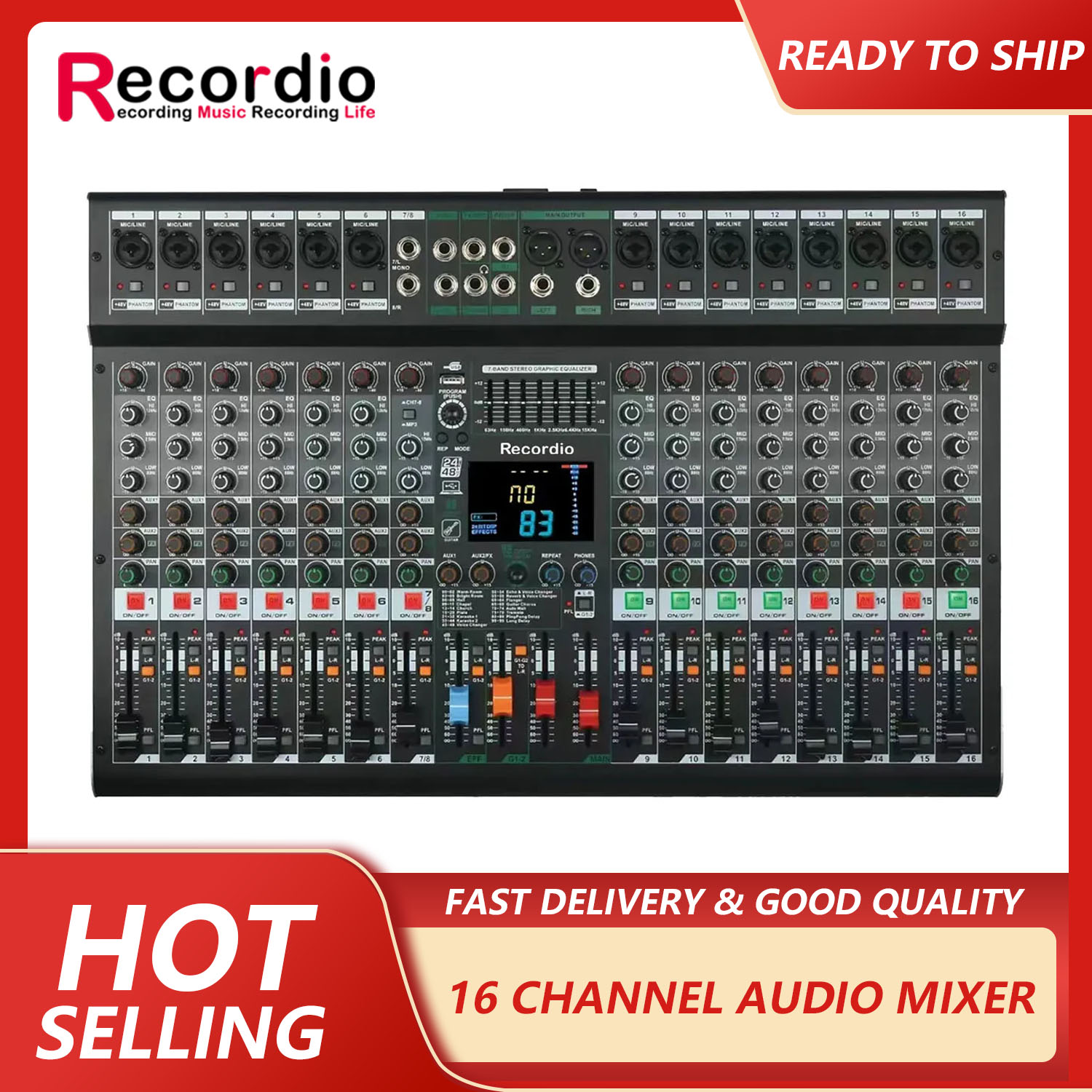 GAX-GS16 Профессиональный 16-к – обзор и цена Audio Mixer 16 Channel Usb