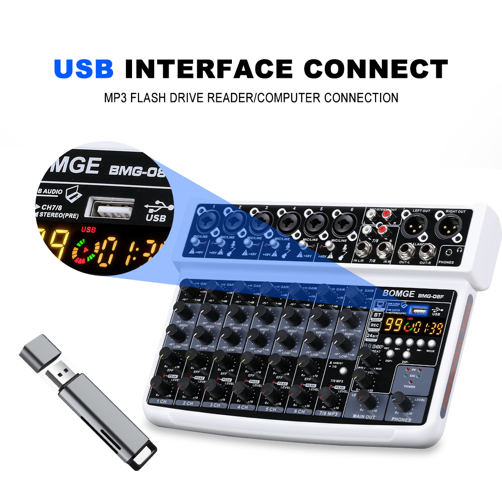 BOMGE BMG-08F 8-канальный ауди – обзор и цена Audio Interface Usb 8 Channel