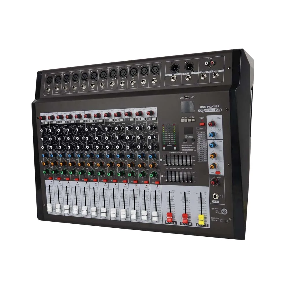 Микшерный пульт Gooermi DMX-12 – обзор и цена Audio Mixer 16 Channel Usb