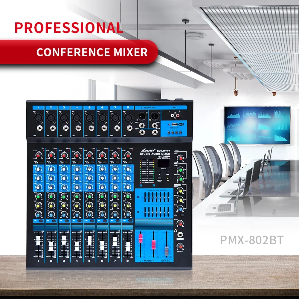 Микшерный пульт Lane PMX-1602B – обзор и цена Audio Mixer 16 Channel Usb