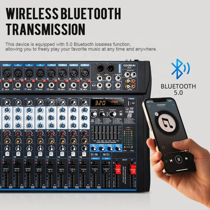 Профессиональный 16-канальный  – обзор и цена Audio Mixer 16 Channel Usb